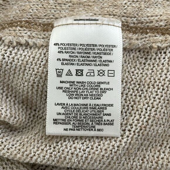 Urban Outfitters Long Sleeve Shirt Women’s Medium Mock Neck Beige Oatmeal - Picture 5 of 7